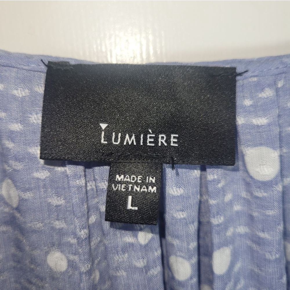 Women Lumiere Blouse Top L Blue White - Picture 6 of 8